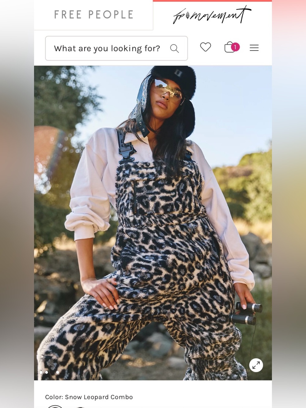 Free People Movement Hit The Slopes Printed Salopette. Leopard. Small